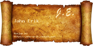 Jahn Erik névjegykártya